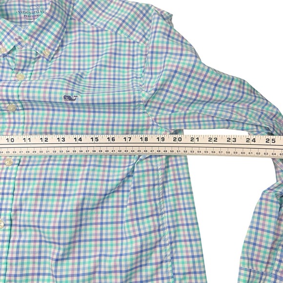 Vineyard Vines Performance Button Down MED Gingham Check Classic Fit Whale Shirt - Picture 6 of 6
